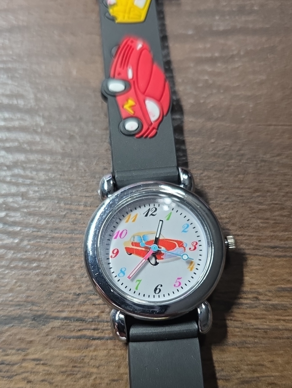 Kids Red Car Analog Watch with Colorful Dial